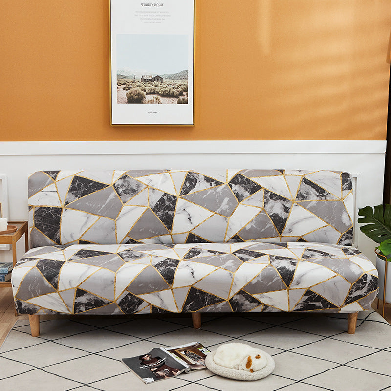 HKM-929043 Sofa Cover for Armrestless Sofa Bed - Modern Fabric Design in Multiple Colors