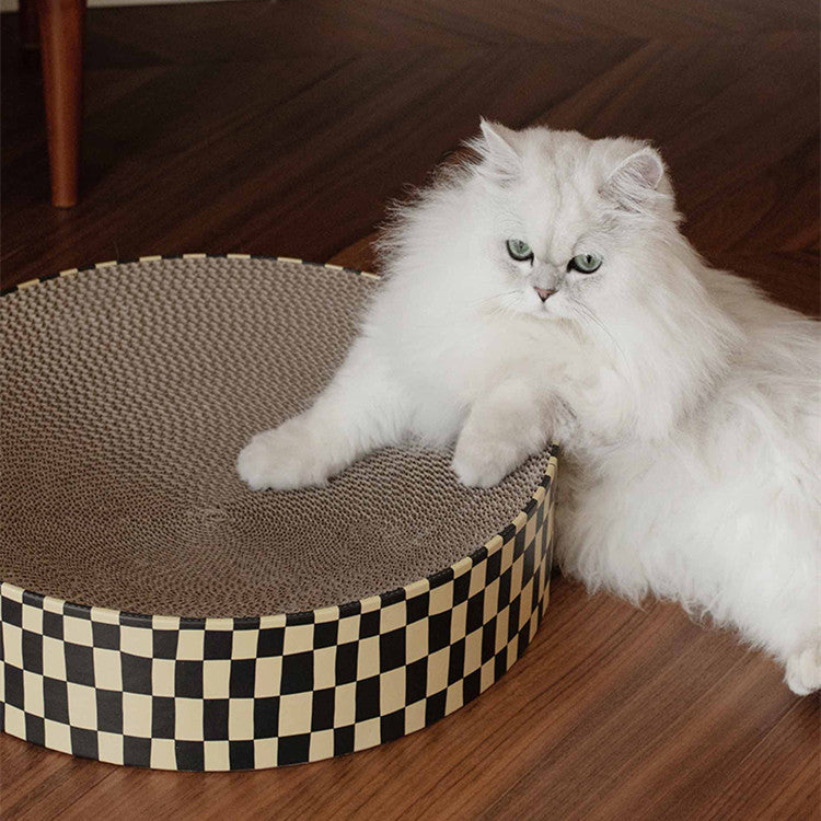 HKM-929171 Durable Round Corrugated Paper Cat Scratching Board - Set of 2