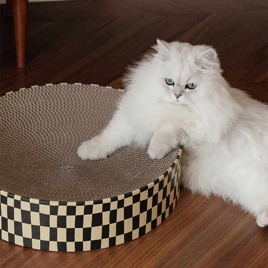 HKM-929171 Durable Round Corrugated Paper Cat Scratching Board - Set of 2