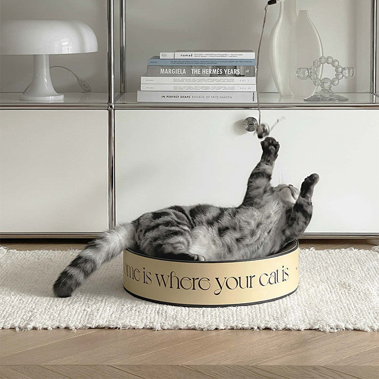 HKM-929171 Durable Round Corrugated Paper Cat Scratching Board - Set of 2