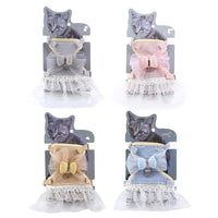HKM-929299 Lace Pet Tie Dress with Chest Strap - Available in Light Blue, Pink, Grey, and Khaki