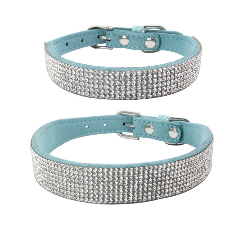 HKM-929363 Adjustable Suede Leather Dog Collar Leash Set