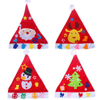 HKM-929427 DIY Christmas Hat for Kids - Festive Nonwoven Holiday Headwear - Perfect for Nursery School Celebrations and Family Fun