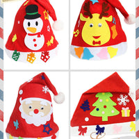 HKM-929427 DIY Christmas Hat for Kids - Festive Nonwoven Holiday Headwear - Perfect for Nursery School Celebrations and Family Fun