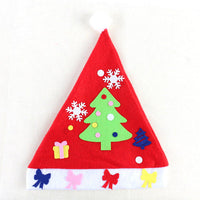 HKM-929427 DIY Christmas Hat for Kids - Festive Nonwoven Holiday Headwear - Perfect for Nursery School Celebrations and Family Fun