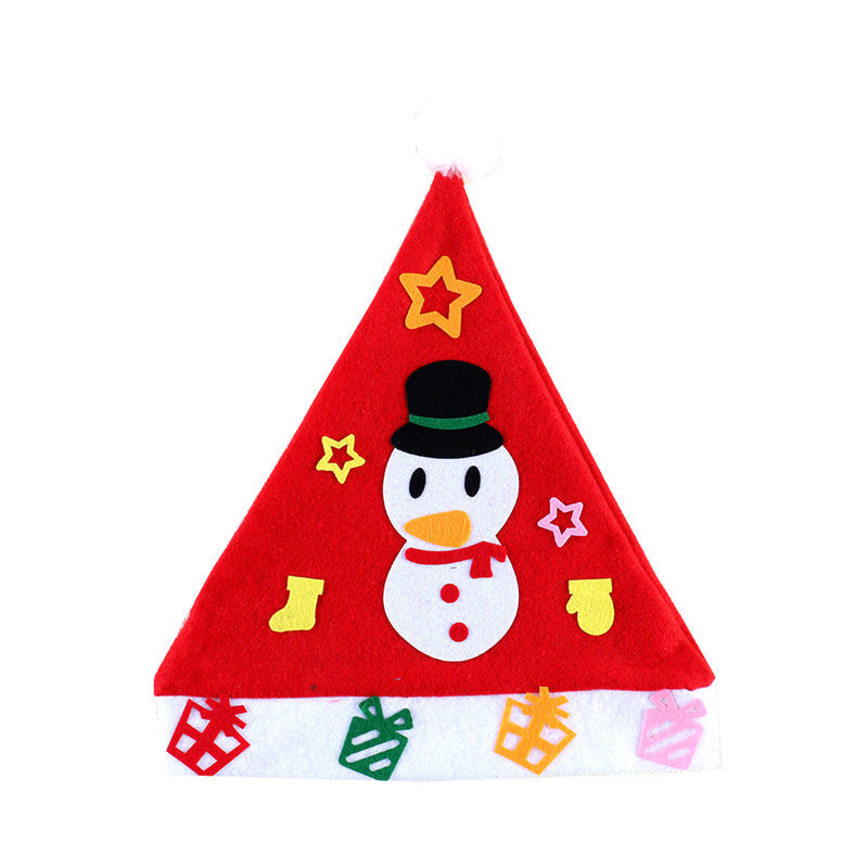 HKM-929427 DIY Christmas Hat for Kids - Festive Nonwoven Holiday Headwear - Perfect for Nursery School Celebrations and Family Fun