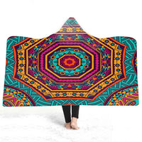 HKM-929491 Geometric 3D Digital Printing Hooded Cloak Blanket - Polyester Fiber, Multiple Sizes