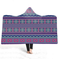 HKM-929491 Geometric 3D Digital Printing Hooded Cloak Blanket - Polyester Fiber, Multiple Sizes