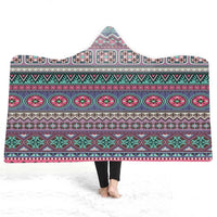HKM-929491 Geometric 3D Digital Printing Hooded Cloak Blanket - Polyester Fiber, Multiple Sizes