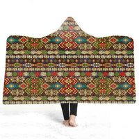 HKM-929491 Geometric 3D Digital Printing Hooded Cloak Blanket - Polyester Fiber, Multiple Sizes