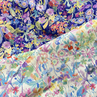 HKM-929491 Jade Bay Digital Print Cotton Cheongsam Dress Fabric - 1m Satin Weave