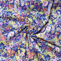 HKM-929491 Jade Bay Digital Print Cotton Cheongsam Dress Fabric - 1m Satin Weave