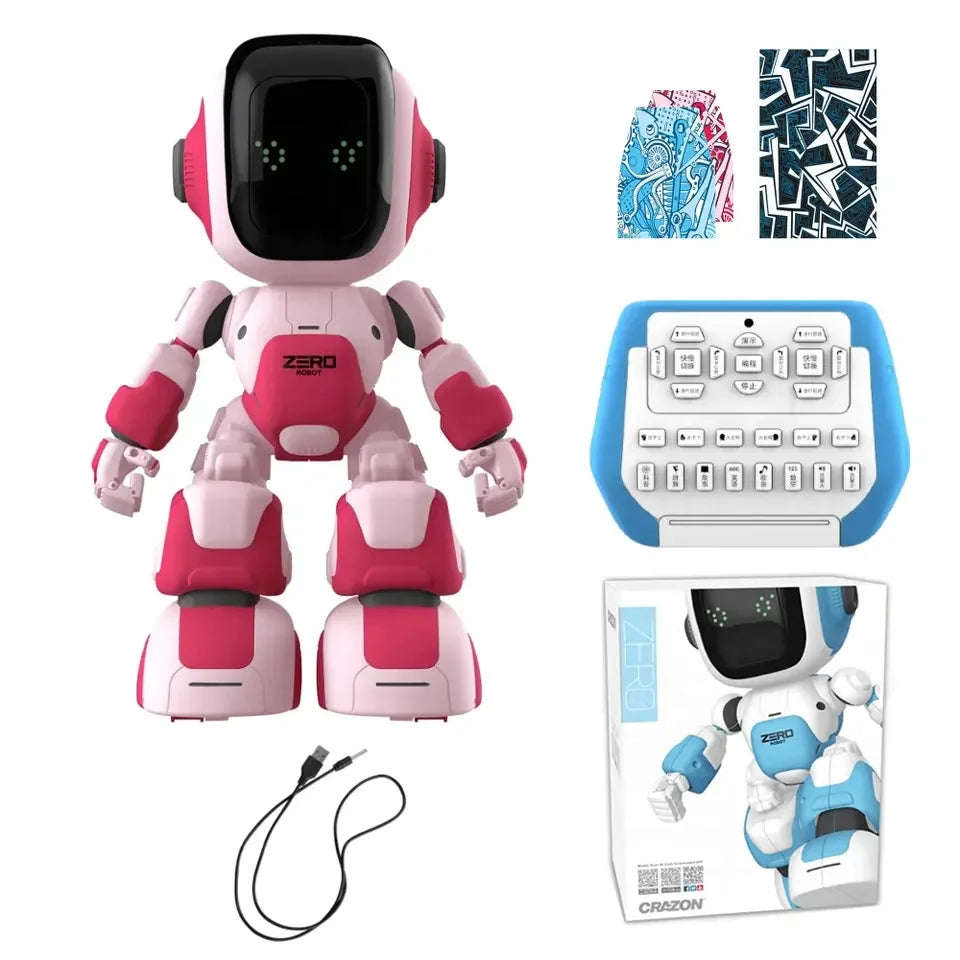 HKM-929619 Smart App-Controlled Educational Dancing Robot Toy for Kids Aged 5-7 with Light and Sound Features