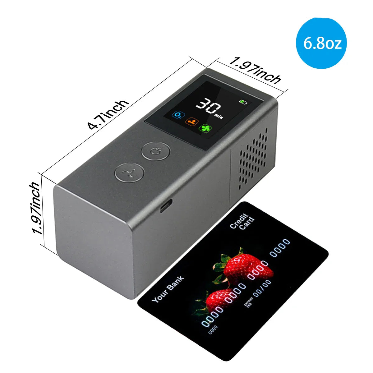 KTX-930003 Portable Mini Ozone Generator for Air Purification in Cars, Cabinets, and Refrigerators