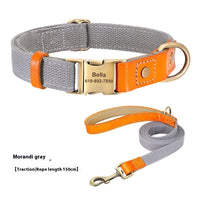 HKM-930003 Small Dog Mohair Neck Collar with Traction Rope - Multiple Colors Available