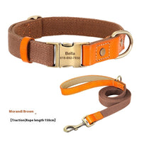 HKM-930003 Small Dog Mohair Neck Collar with Traction Rope - Multiple Colors Available