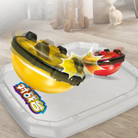 HKM-930067 3 in 1 Mini Robot Toy: Pull Back Spinning Top & Gyro Battle Toy for Ages 2-4