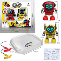 HKM-930067 3 in 1 Mini Robot Toy: Pull Back Spinning Top & Gyro Battle Toy for Ages 2-4