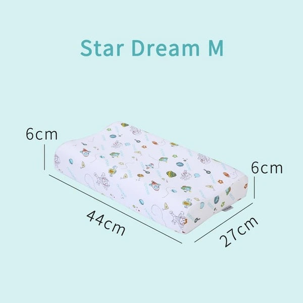 HKM-930131 Children's Natural Latex Pillow with Cotton and Velvet Covers - Ergonomic Support for Neck Curve, Available in Small, Medium, Large