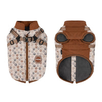 HKM-930451 Cotton-Padded Winter Dog Clothes for Small to Extra Large Breeds in Dark Blue and Amber