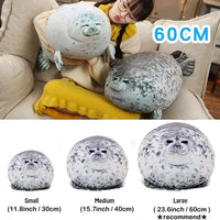 HKM-930451 Cute Seal Plush Toy Pillow Cushion – Available in 30CM, 40CM, and 60CM Sizes, Soft Cotton Filling