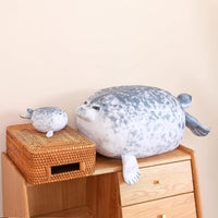 HKM-930451 Cute Seal Plush Toy Pillow Cushion – Available in 30CM, 40CM, and 60CM Sizes, Soft Cotton Filling