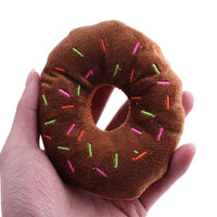 HKM-930451 Eco-Friendly Plush Donut Dog Chew Toy with Sound, 14 cm