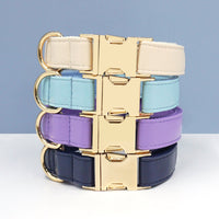 HKM-930515 Simple Color Blocking Household Velvet Pet Collar