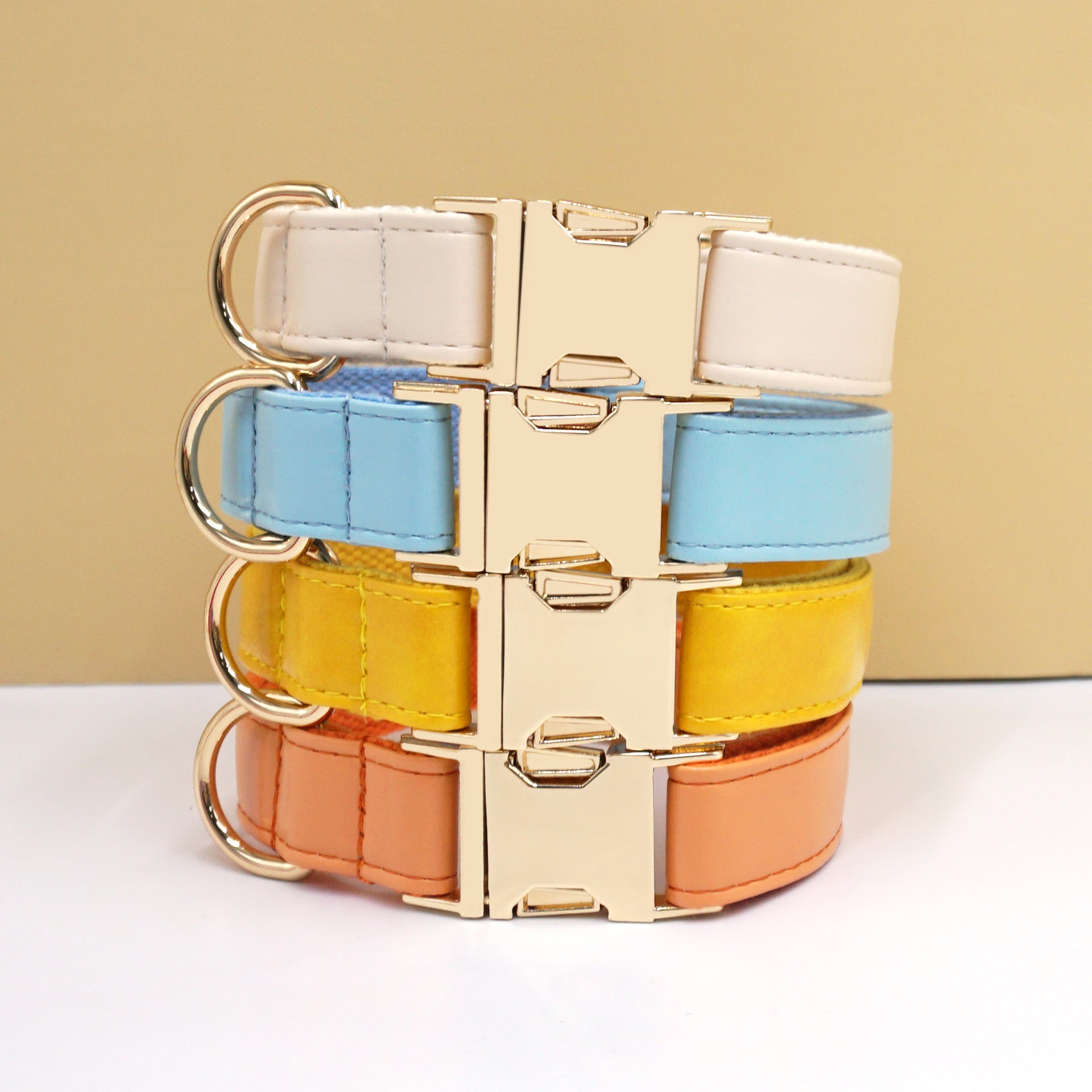 HKM-930515 Simple Color Blocking Household Velvet Pet Collar