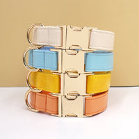 HKM-930515 Simple Color Blocking Household Velvet Pet Collar
