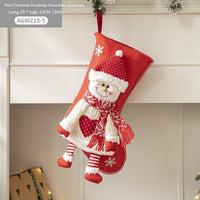 HKM-930579 Cloth Santa Claus Cartoon Hanging Decoration for Christmas Tree and Gift Bags