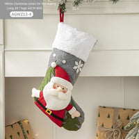 HKM-930579 Cloth Santa Claus Cartoon Hanging Decoration for Christmas Tree and Gift Bags