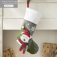 HKM-930579 Cloth Santa Claus Cartoon Hanging Decoration for Christmas Tree and Gift Bags