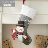 HKM-930579 Cloth Santa Claus Cartoon Hanging Decoration for Christmas Tree and Gift Bags