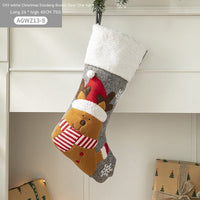 HKM-930579 Cloth Santa Claus Cartoon Hanging Decoration for Christmas Tree and Gift Bags