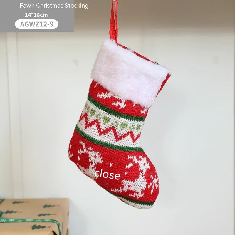 HKM-930579 Cloth Santa Claus Cartoon Hanging Decoration for Christmas Tree and Gift Bags