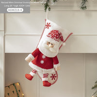 HKM-930579 Cloth Santa Claus Cartoon Hanging Decoration for Christmas Tree and Gift Bags