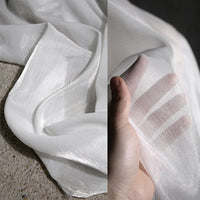 HKM-930643 White Shiny Mesh Yarn Fabric for Clothing Design - 155cm x 50cm Roll