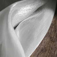HKM-930643 White Shiny Mesh Yarn Fabric for Clothing Design - 155cm x 50cm Roll
