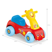 HKM-930771 Cartoon Baby Music Ride-On Car with Free Wheel Function for Kids 0-4 Years