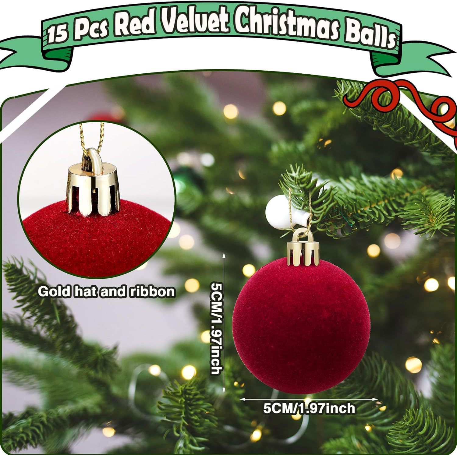 HKM-930771 Plucked Silk Ball Christmas Ornaments in Various Sizes (2CM to 6CM) - Set of 1 or 30