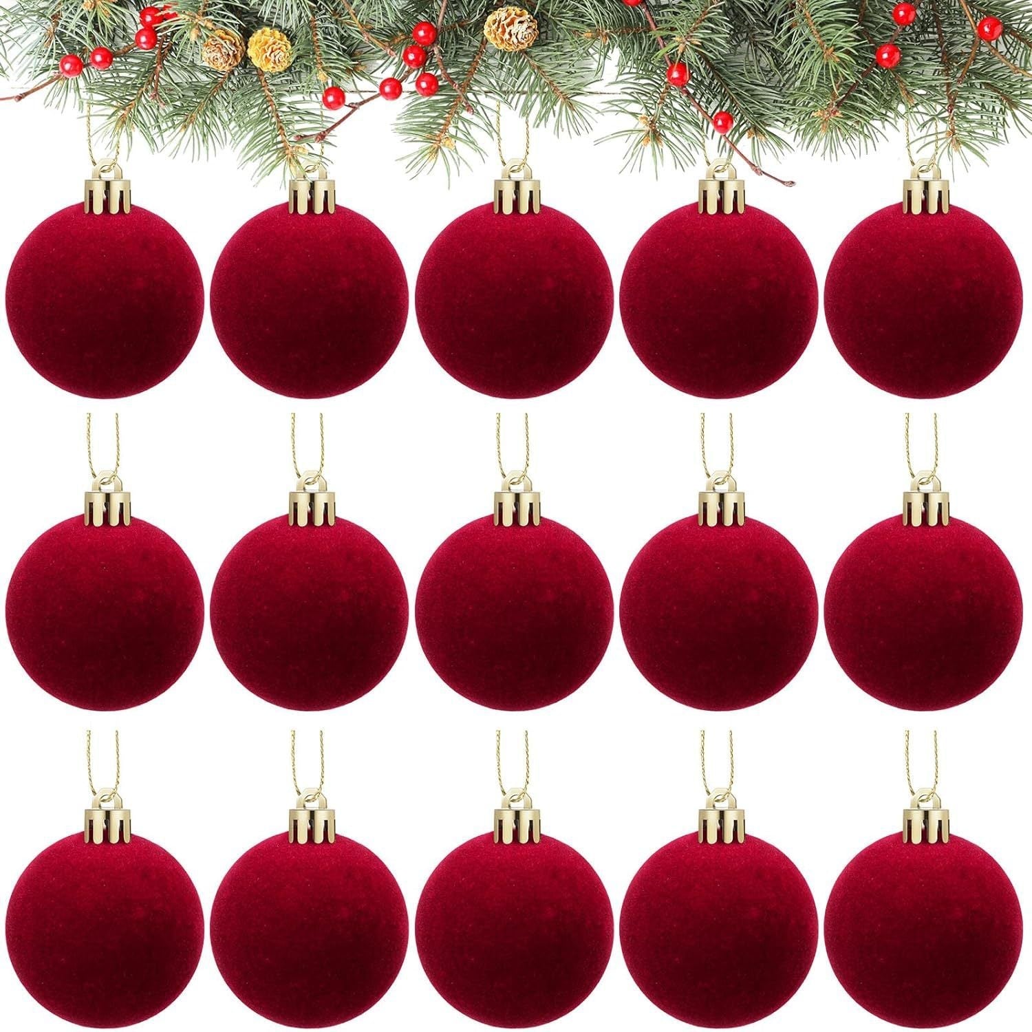 HKM-930771 Plucked Silk Ball Christmas Ornaments in Various Sizes (2CM to 6CM) - Set of 1 or 30