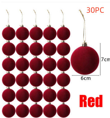 HKM-930771 Plucked Silk Ball Christmas Ornaments in Various Sizes (2CM to 6CM) - Set of 1 or 30