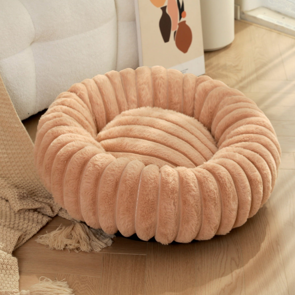 HKM-930771 Warm Plush Rabbit Nest Bed for Dogs and Cats, Available in Multiple Sizes