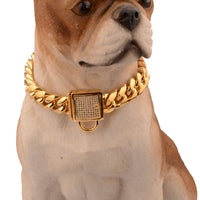 HKM-930835 Stainless Steel Gold Encryption Chain - Adjustable Length 20-32 inches, 30mm Width