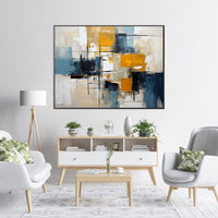 HKM-930899 Hand-Painted 3D Textured Acrylic Abstract Canvas Art for Living Room Decor - Unstretched and Frameless