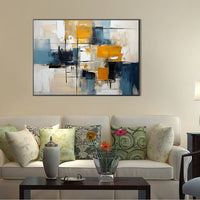 HKM-930899 Hand-Painted 3D Textured Acrylic Abstract Canvas Art for Living Room Decor - Unstretched and Frameless