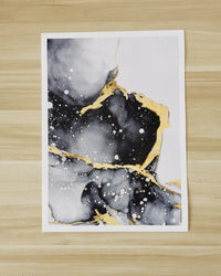 HKM-930963 Black Marble Canvas Wall Art - Modern Decorative Painting - Multiple Sizes Available