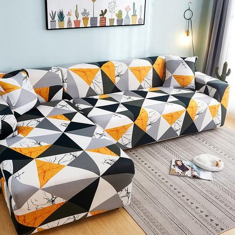 HKM-931027 Modern Stretch Kaleidoscope Sofa Cover - Elastic, Durable, and Stain-Resistant Fabric 보호하는 커버