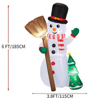 HKM-931091 6.2FT Inflatable Christmas Decoration with Snowman, Tree, and LED Lights, Weather-Resistant 210D Polyester